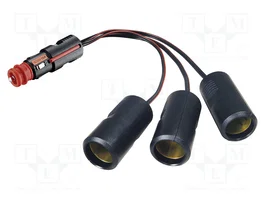 PRO CAR Divisor para mechero de coche x3, 12-24VDC, 16A, negro