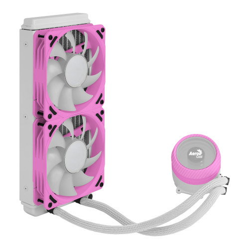 Aerocool NMIRAGEL240PK, Refrigeración Líquida CPU, 2 Ventiladores 12cm ARGB, TDP 400W, Rosa