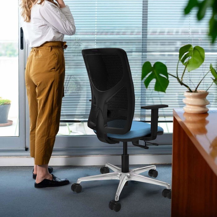 PIQUERAS Y CRESPO Silla de oficina Motilla con mecanismo Sincro/Traslack, Morado y Gris