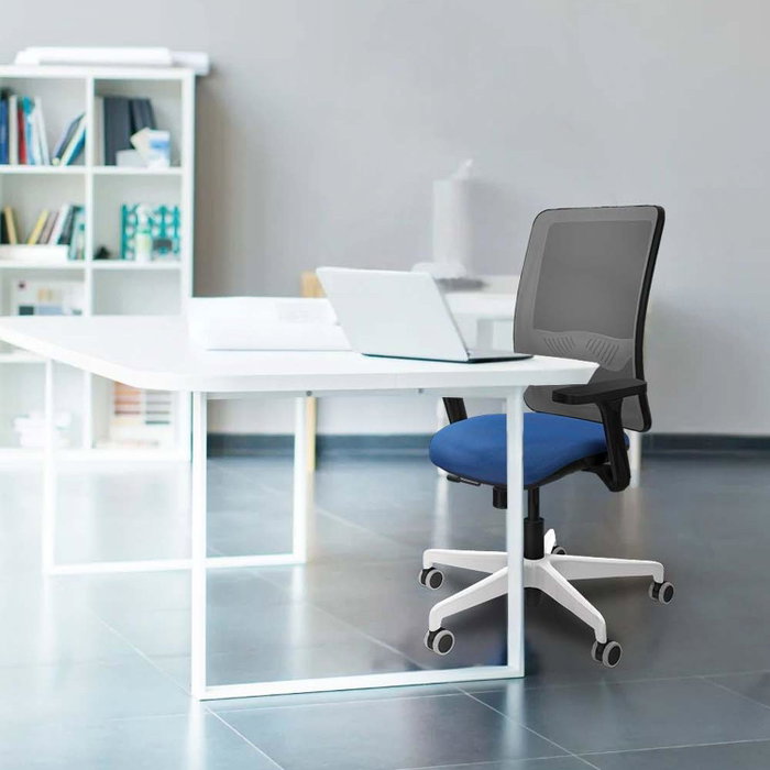 PIQUERAS Y CRESPO Silla de oficina Zulema con mecanismo Sincro/Traslack, Azul marino y Gris