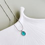 Heliophilia Silver Collar de Acero Inoxidable 316L Plateado y Turquesa 45 cm + 5 cm Extensión