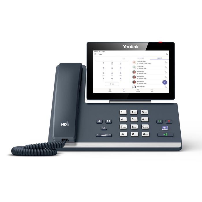 Yealink MP58 Microsoft Teams IP Phone Android 9.0 con Pantalla Tactil Ajustable 7" 1024 x 600, PoE, WiFi, Bluetooth, 2 USB, Compatible con Teclado Inalambrico BTH58 y Modulos EXP50