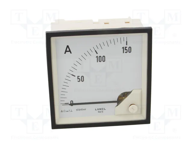 LUMEL Amperímetro para panel 0÷150A DC Clase 1,5 MA19