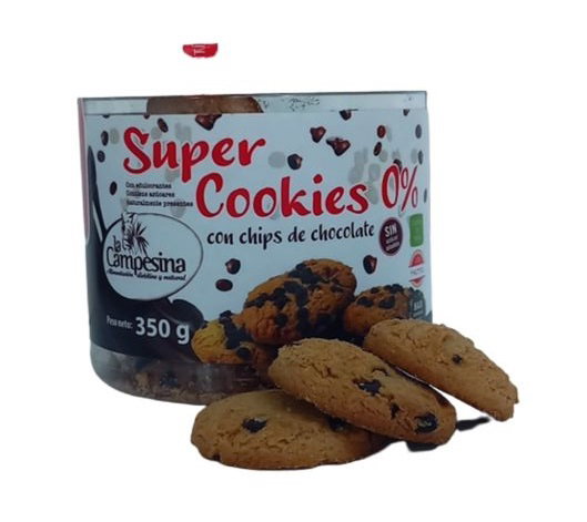LA CAMPESINA SUPER COOKIES 0% con chips de chocolate 350g LA CAMPESINA SUPER COOKIES 0% con chips de chocolate 350g