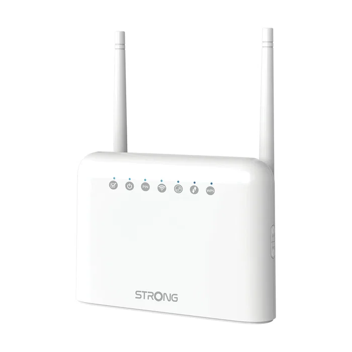 Strong Router 4G LTE 350 - Router Móvil con 2 Ranuras SIM, Velocidad LTE hasta 150 Mbps, Wi-Fi 300 Mbps, 4 Puertos LAN Ethernet, 2 Antenas Externas, Blanco