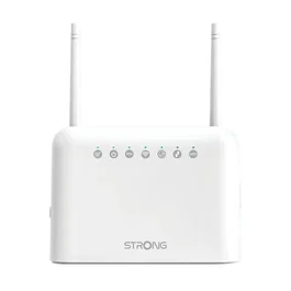 Strong Router 4G LTE 350 - Router Móvil con 2 Ranuras SIM, Velocidad LTE hasta 150 Mbps, Wi-Fi 300 Mbps, 4 Puertos LAN Ethernet, 2 Antenas Externas, Blanco