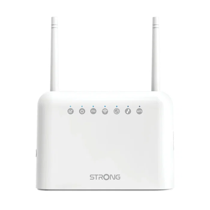 Strong Router 4G LTE 350 - Router Móvil con 2 Ranuras SIM, Velocidad LTE hasta 150 Mbps, Wi-Fi 300 Mbps, 4 Puertos LAN Ethernet, 2 Antenas Externas, Blanco