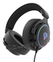 GENESIS Neon 764 Auriculares Gaming para PC con Cable USB tipo A, Sonido 7.1 Virtual, Controlador 50mm, Micrófono Boom, Diadema Circumaural, RGB, Negro