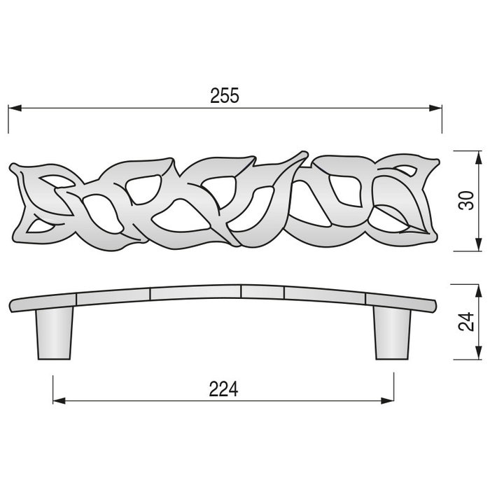 GIUSTI Tirador Zamak Ada 96Mm Cromo Acabado Cromo Distancia 224