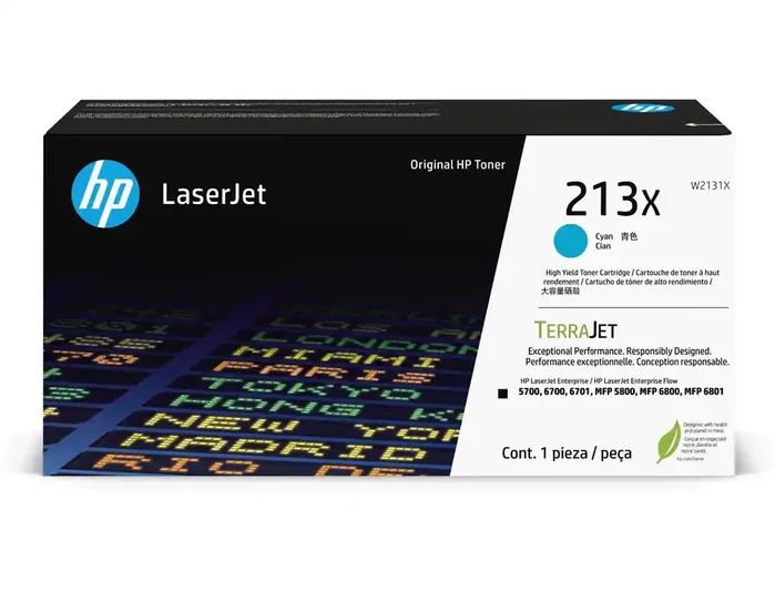 HP Cartucho de tóner Original LaserJet 213X Cian W2131X