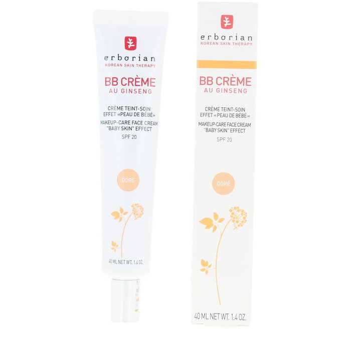 Erborian BB Crème au Ginseng SPF20 Color Dorado, Acabado Piel de Bebé, 40 ml