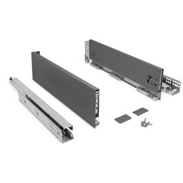 HERRAJES ALK Cajón QUBE 1383.203 Antracita Extracción Total H120mm 300mm Cierre Amortiguado Laterales 13mm