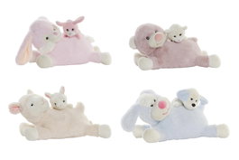 DKD Home Decor Peluche de Animales Surtido de 4 Unidades