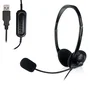Ewent EW3568 Auriculares con Micrófono de Diadema Alámbricos USB Negro para Llamadas y Música - Circumaural, Plug & Play, Cable 2.1m
