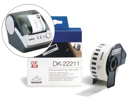 Brother DK-22211 Cinta Continua Blanca 29mm x 15,24m Brother DK-22211 Cinta Continua Blanca 29mm x 15,24m