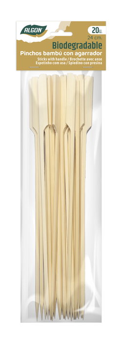 Algon Set-20 Pincho Bambú Agarrador 24 cm (24 Unidades)