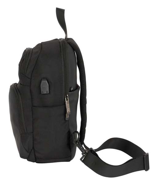 Safta Mini Mochila 1 Hombrera Tablet 11"+USB Business Black 18x34x12 cm