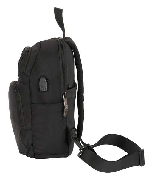 Safta Mini Mochila 1 Hombrera Tablet 11"+USB Business Black 18x34x12 cm