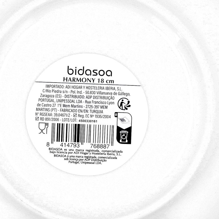 Bol Porcelana Harmony Hydrozero Bidasoa 18 cm Bol Porcelana Harmony Hydrozero Bidasoa 18 cm