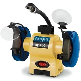 Scheppach Amoladora BG150 Ø 150 mm 370 W con Disco de Desbaste y Acabado, Motor de Inducción
