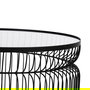 S/2 Mesa Centro Negro Metal-Cristal 65 X 65 X 40 cm