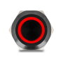 DeLOCK 22014 Interruptor pulsador negro con LED rojo de 12 mm