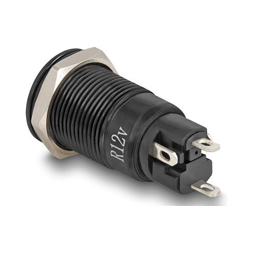 DeLOCK 22014 Interruptor pulsador negro con LED rojo de 12 mm DeLOCK 22014 Interruptor pulsador negro con LED rojo de 12 mm