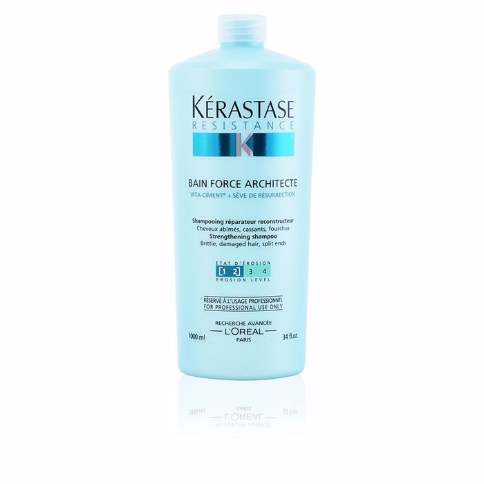 Kérastase Résistance Bain Force Architecte Champú Reparador Antirrotura y Brillo para Cabello Dañado 1000 ml Kérastase Résistance Bain Force Architecte Champú Reparador Antirrotura y Brillo para Cabello Dañado 1000 ml