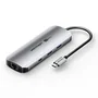 Vention TQMHB Docking Station 9 en 1 con HDMI 4K, USB-C PD y RJ45, Gris