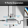 Vention Hub USB-C Multipuerto TQMHB 1xHDMI 4K 2xUSB-A 1xUSB-C 1xJack 3.5mm 1xRJ45 1xUSB-C PD 1xLector Tarjetas Gris
