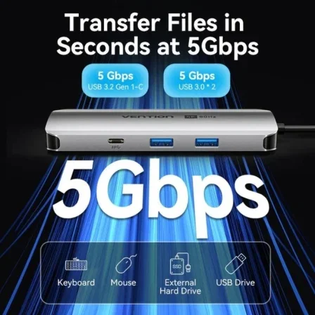 Vention Hub USB-C Multipuerto TQMHB 1xHDMI 4K 2xUSB-A 1xUSB-C 1xJack 3.5mm 1xRJ45 1xUSB-C PD 1xLector Tarjetas Gris Vention Hub USB-C Multipuerto TQMHB 1xHDMI 4K 2xUSB-A 1xUSB-C 1xJack 3.5mm 1xRJ45 1xUSB-C PD 1xLector Tarjetas Gris