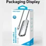 Vention Hub USB-C Multipuerto TQMHB 1xHDMI 4K 2xUSB-A 1xUSB-C 1xJack 3.5mm 1xRJ45 1xUSB-C PD 1xLector Tarjetas Gris