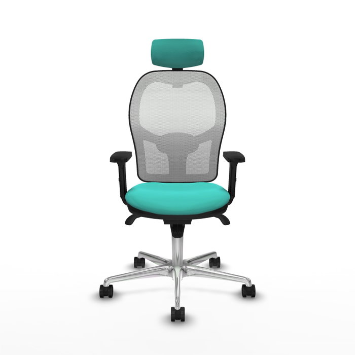 PIQUERAS Y CRESPO Silla de oficina Jorquera con mecanismo Sincro, Turquesa y Blanco