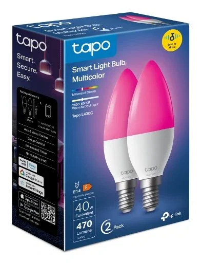 Tp-link Tapo L530E Bombilla LED Inteligente Multicolor RGB+W Pack 2 E14 Regulable