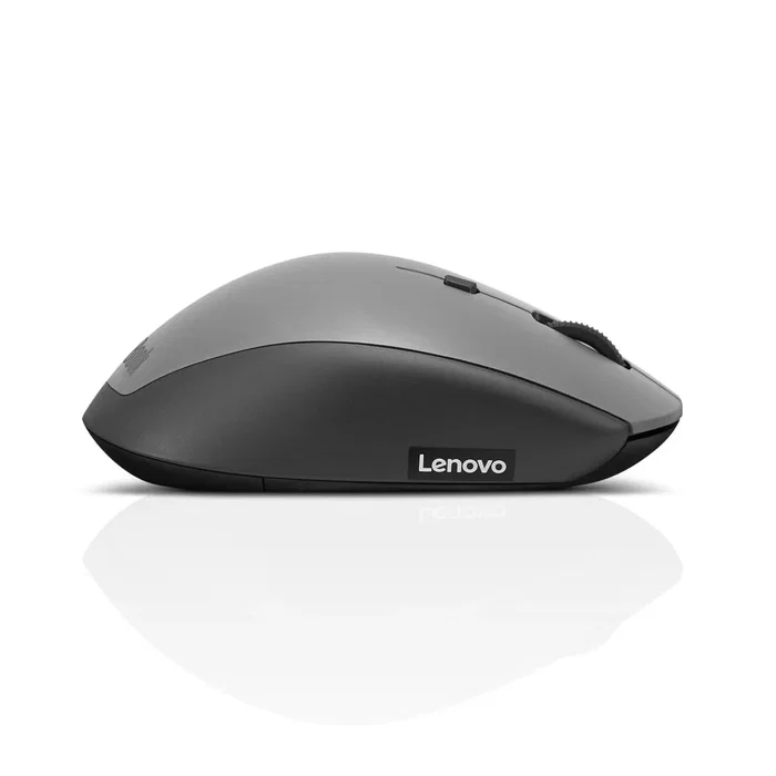 Lenovo 4Y50V81591 - Ratón Óptico Inalámbrico RF para Oficina, 7 Botones, 2400 DPI, para Mano Derecha, Diseño Ergonómico, Negro/Gris