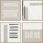 DKD Home Decor Set de 4 Cuadros sobre Lienzo Pintados a Mano Beige y Moka 40x39,5 cm
