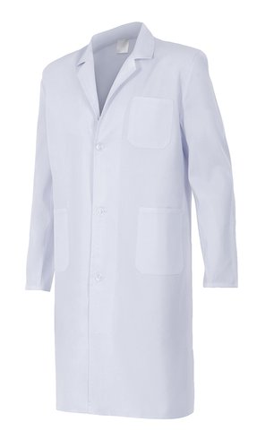 DUVER Bata de Caballero Manga Larga Tergal Blanca Talla 50