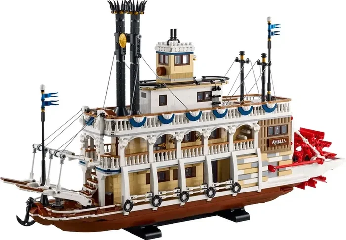 LEGO Ideas 21356 Barco de vapor del río Misisipi - Set de construcción para adultos