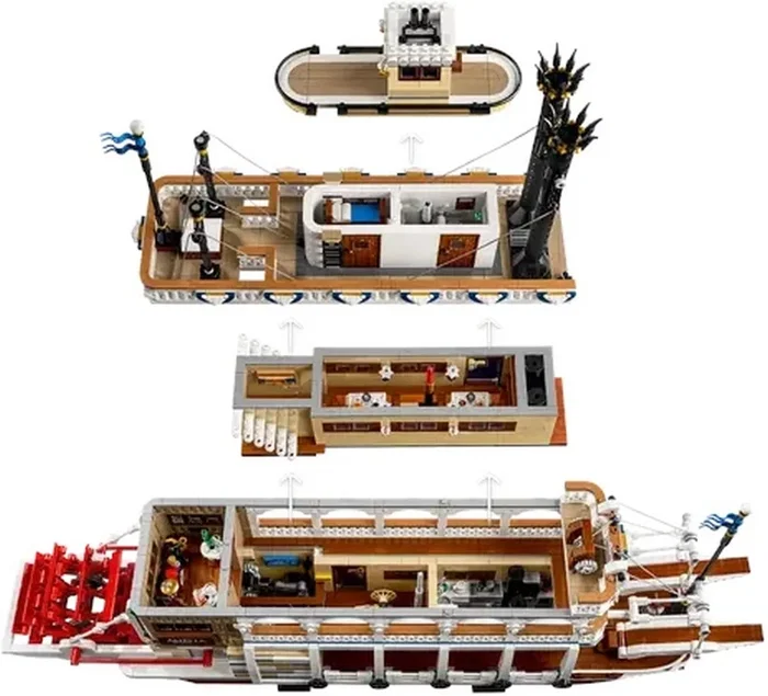 LEGO Ideas 21356 Barco de vapor del río Misisipi - Set de construcción para adultos