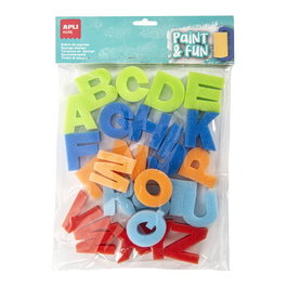 APLI Sellos de Esponja de Abecedario para Pintura 41mm, Bolsa de 26