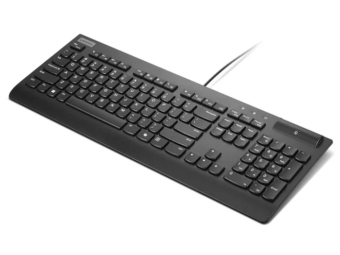Lenovo Smartcard II Wired Keyboard - Teclado Oficina USB Español (106 Teclas, Lector de Tarjeta Inteligente, Plunger Switch, Negro, 100%, 2m Cable)