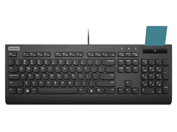 Lenovo Smartcard II Wired Keyboard - Teclado Oficina USB Español (106 Teclas, Lector de Tarjeta Inteligente, Plunger Switch, Negro, 100%, 2m Cable)