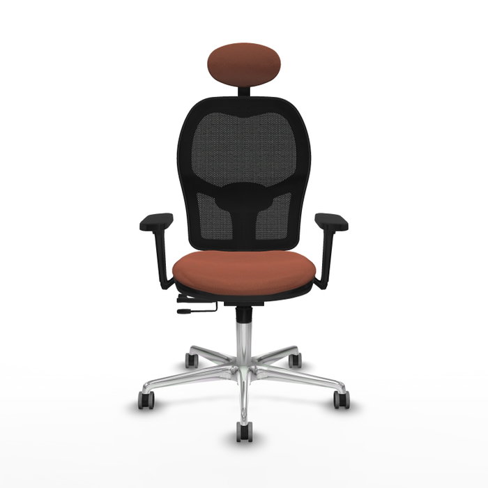 PIQUERAS Y CRESPO Silla de oficina Jorquera con mecanismo Sincro/Traslack, Marrón y Negro