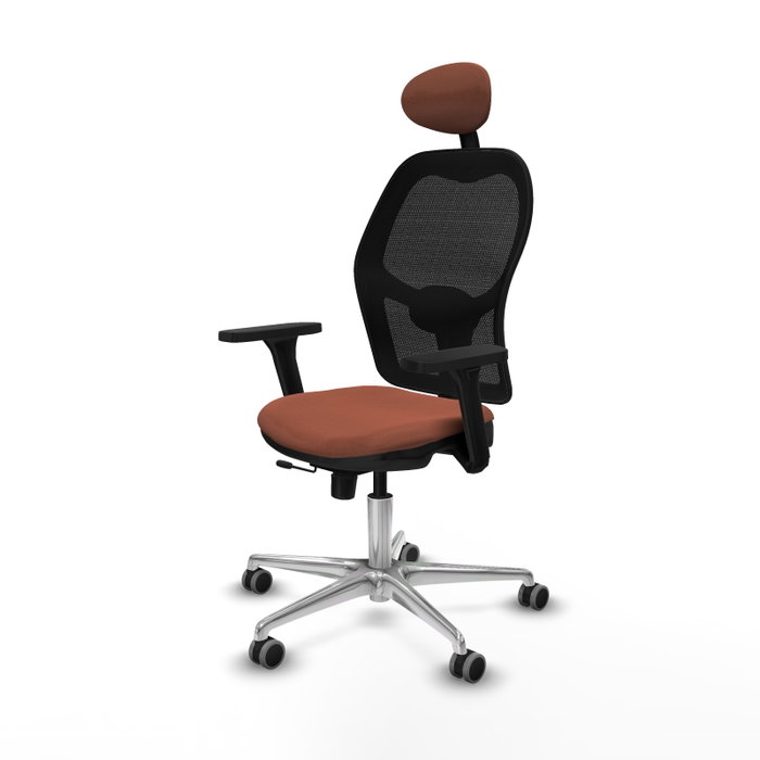 PIQUERAS Y CRESPO Silla de oficina Jorquera con mecanismo Sincro/Traslack, Marrón y Negro
