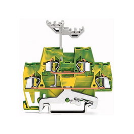 WAGO 280-517 Clema de protección de conductor de dos pisos, 4 conductores, 2,5 mm, verde-amarillo