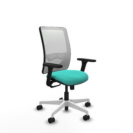 PIQUERAS Y CRESPO Silla de oficina Zulema Turquesa y Blanco