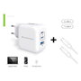 Conceptronic ALTHEA17W Cargador GaN de 67W con 3 Puertos y Cable USB-C