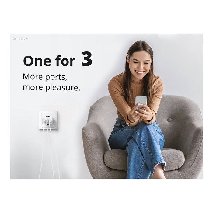 Conceptronic ALTHEA17W Cargador GaN de 67W con 3 Puertos y Cable USB-C Conceptronic ALTHEA17W Cargador GaN de 67W con 3 Puertos y Cable USB-C