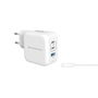 Conceptronic Althea17W Cargador de Pared USB de 67W Blanco, Universal con 3 Puertos
