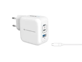 Conceptronic ALTHEA17W Cargador de Pared 67W GaN 3 Puertos Blanco